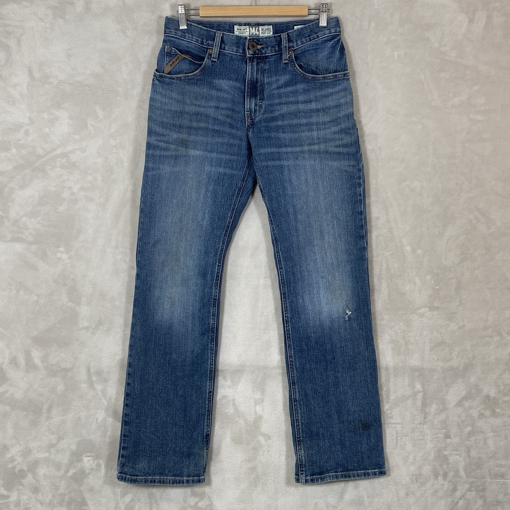 Ariat M4 Legacy Jeans Mens 30x34 Blue Relaxed Boot Cut Denim Workwear